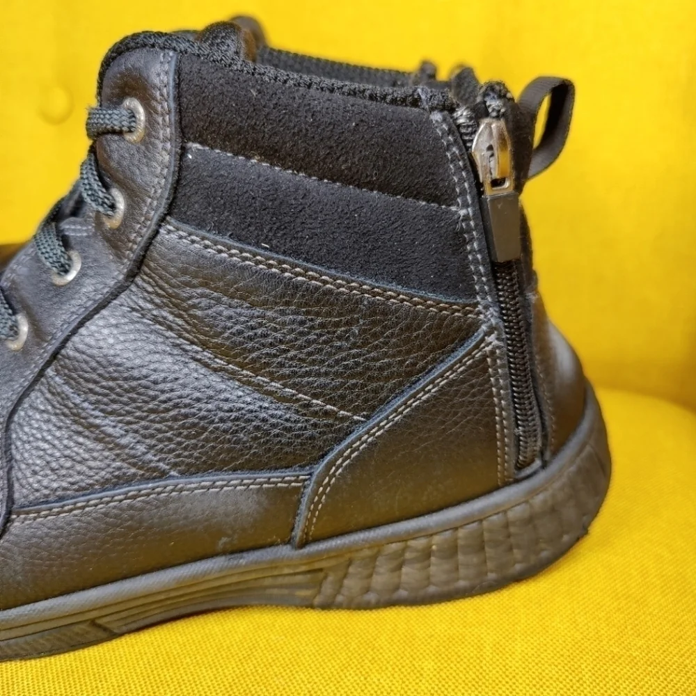 Orthofeet Ranger Boots Black Leather Comfort Walking Men's Shoes Size 12 2E Wide